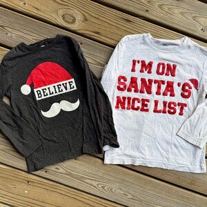 Two Santa long sleeved t-shirts for Christmas!